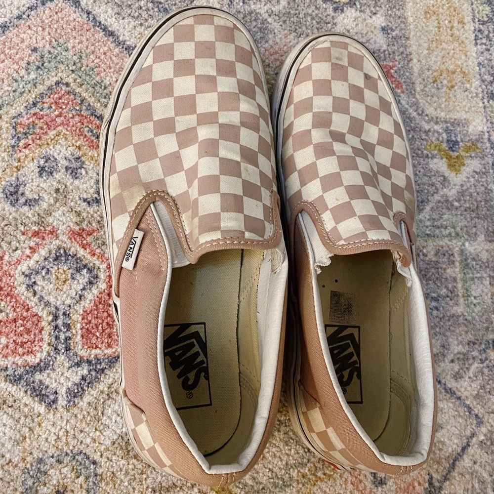 Mauve pink checkered vans